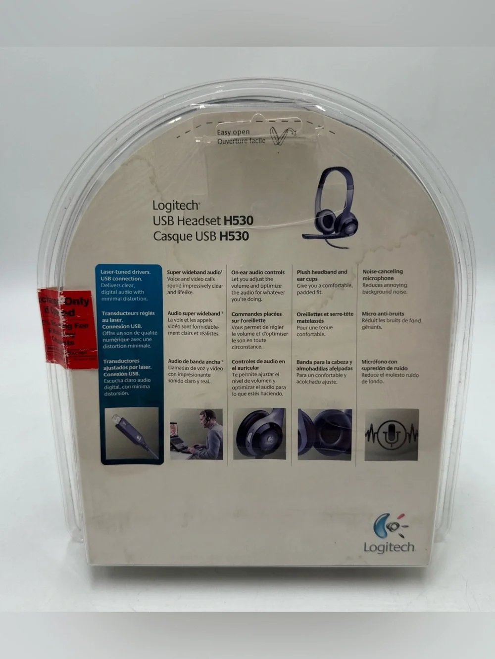 Logitech H530 USB Computer Headset Noise Canceling Mic 981-000195 Brand New